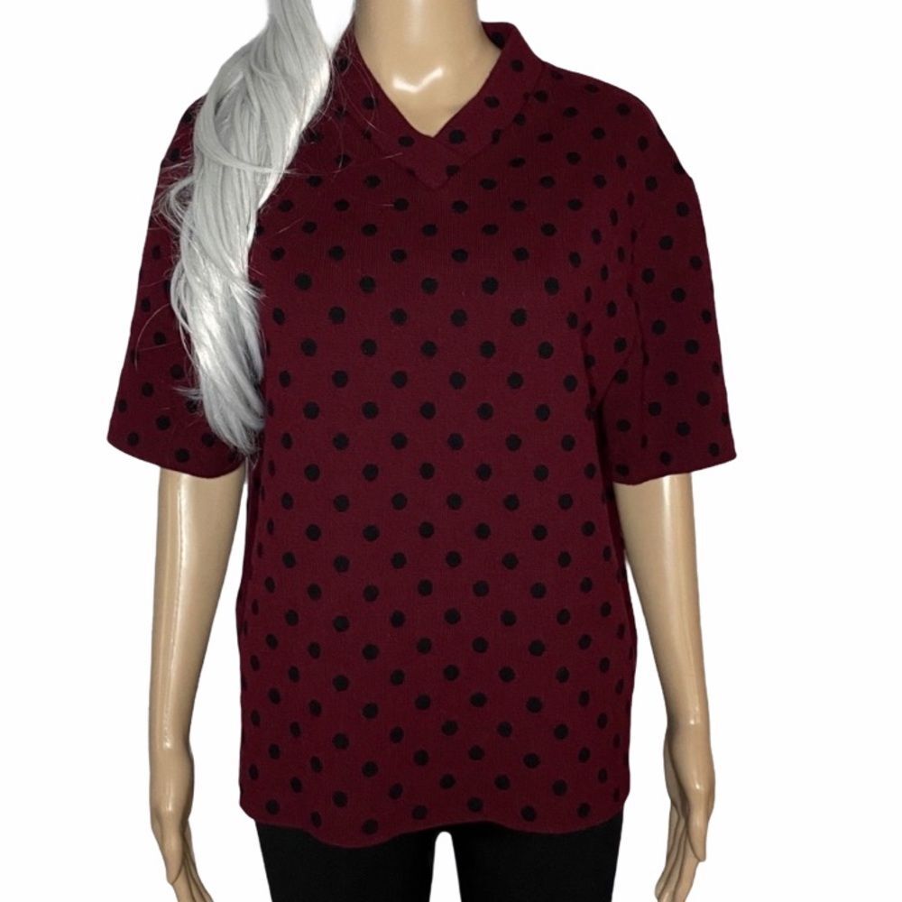 NWOT Marc Jacobs Short Sleeve Wool/Cashmere Red Polka Dot Sweater Size Small